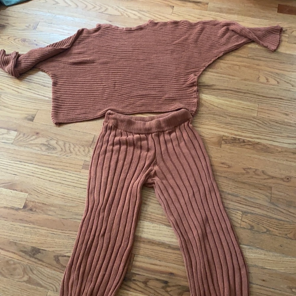 Free People Rust Ribbed Sweater Set - Picture 2 of 4